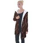 Chocolate Texture, Dark Chocolate Background Longline Hooded Cardigan