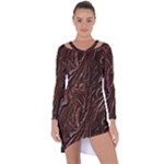 Chocolate Texture, Dark Chocolate Background Asymmetric Cut-Out Shift Dress