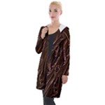 Chocolate Texture, Dark Chocolate Background Hooded Pocket Cardigan