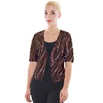 Chocolate Texture, Dark Chocolate Background Cropped Button Cardigan