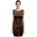 Chocolate Texture, Dark Chocolate Background Sleeveless Velvet Midi Dress