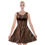 Chocolate Texture, Dark Chocolate Background Velvet Skater Dress