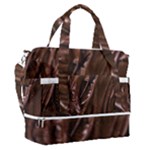 Chocolate Texture, Dark Chocolate Background Sports Shoulder Bag with Shoes Compartment