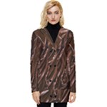 Chocolate Texture, Dark Chocolate Background Button Up Hooded Coat 