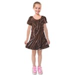 Chocolate Texture, Dark Chocolate Background Kids  Short Sleeve Velvet Dress