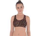 Chocolate Texture, Dark Chocolate Background Cross String Back Sports Bra