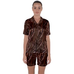 Satin Short Sleeve Pajamas Set 