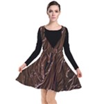 Chocolate Texture, Dark Chocolate Background Plunge Pinafore Dress