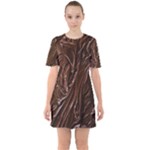 Chocolate Texture, Dark Chocolate Background Sixties Short Sleeve Mini Dress