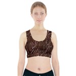 Chocolate Texture, Dark Chocolate Background Sports Bra With Pocket