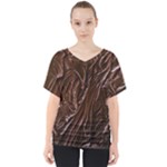 Chocolate Texture, Dark Chocolate Background V-Neck Dolman Drape Top