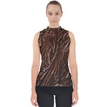 Chocolate Texture, Dark Chocolate Background Mock Neck Shell Top