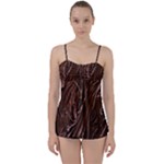 Chocolate Texture, Dark Chocolate Background Babydoll Tankini Set