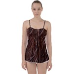 Chocolate Texture, Dark Chocolate Background Babydoll Tankini Top