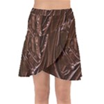 Chocolate Texture, Dark Chocolate Background Wrap Front Skirt