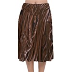 Chocolate Texture, Dark Chocolate Background Velvet Flared Midi Skirt