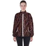 Chocolate Texture, Dark Chocolate Background Women s High Neck Windbreaker