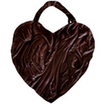 Chocolate Texture, Dark Chocolate Background Giant Heart Shaped Tote