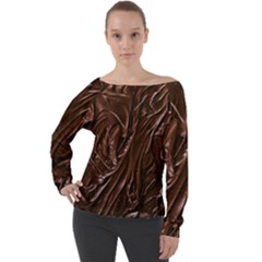 Off Shoulder Long Sleeve Velour Top 