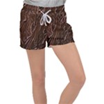 Chocolate Texture, Dark Chocolate Background Women s Velour Lounge Shorts