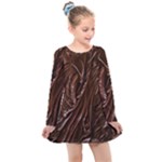 Chocolate Texture, Dark Chocolate Background Kids  Long Sleeve Dress