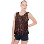 Chocolate Texture, Dark Chocolate Background Bubble Hem Chiffon Tank Top