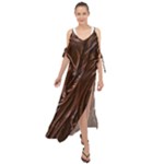 Chocolate Texture, Dark Chocolate Background Maxi Chiffon Cover Up Dress