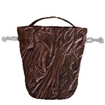 Chocolate Texture, Dark Chocolate Background Drawstring Bucket Bag