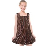 Chocolate Texture, Dark Chocolate Background Kids  Cross Back Dress