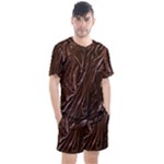 Chocolate Texture, Dark Chocolate Background Men s Mesh T-Shirt and Shorts Set