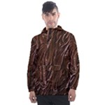 Chocolate Texture, Dark Chocolate Background Men s Front Pocket Pullover Windbreaker