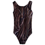 Chocolate Texture, Dark Chocolate Background Kids  Cut-Out Back One Piece Swimsuit