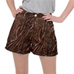 Chocolate Texture, Dark Chocolate Background Women s Ripstop Shorts