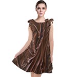 Chocolate Texture, Dark Chocolate Background Tie Up Tunic Dress