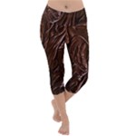 Chocolate Texture, Dark Chocolate Background Lightweight Velour Capri Yoga Leggings