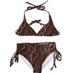 Chocolate Texture, Dark Chocolate Background Kids  Classic Bikini Set