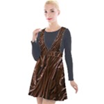 Chocolate Texture, Dark Chocolate Background Plunge Pinafore Velour Dress