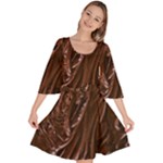 Chocolate Texture, Dark Chocolate Background Velour Kimono Dress