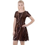 Chocolate Texture, Dark Chocolate Background Cap Sleeve Velour Dress 