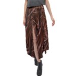 Chocolate Texture, Dark Chocolate Background Velour Split Maxi Skirt