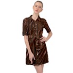 Chocolate Texture, Dark Chocolate Background Belted Shirt Dress