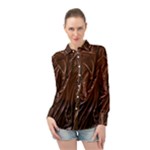 Chocolate Texture, Dark Chocolate Background Long Sleeve Chiffon Shirt