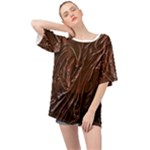 Chocolate Texture, Dark Chocolate Background Oversized Chiffon Top