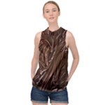 Chocolate Texture, Dark Chocolate Background High Neck Satin Top