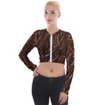 Chocolate Texture, Dark Chocolate Background Long Sleeve Cropped Velvet Jacket