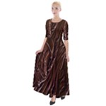 Chocolate Texture, Dark Chocolate Background Half Sleeves Maxi Dress