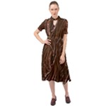 Chocolate Texture, Dark Chocolate Background Keyhole Neckline Chiffon Dress