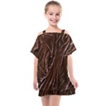 Chocolate Texture, Dark Chocolate Background Kids  One Piece Chiffon Dress