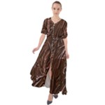 Chocolate Texture, Dark Chocolate Background Waist Tie Boho Maxi Dress