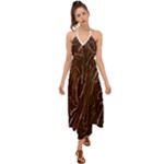 Chocolate Texture, Dark Chocolate Background Halter Tie Back Dress 